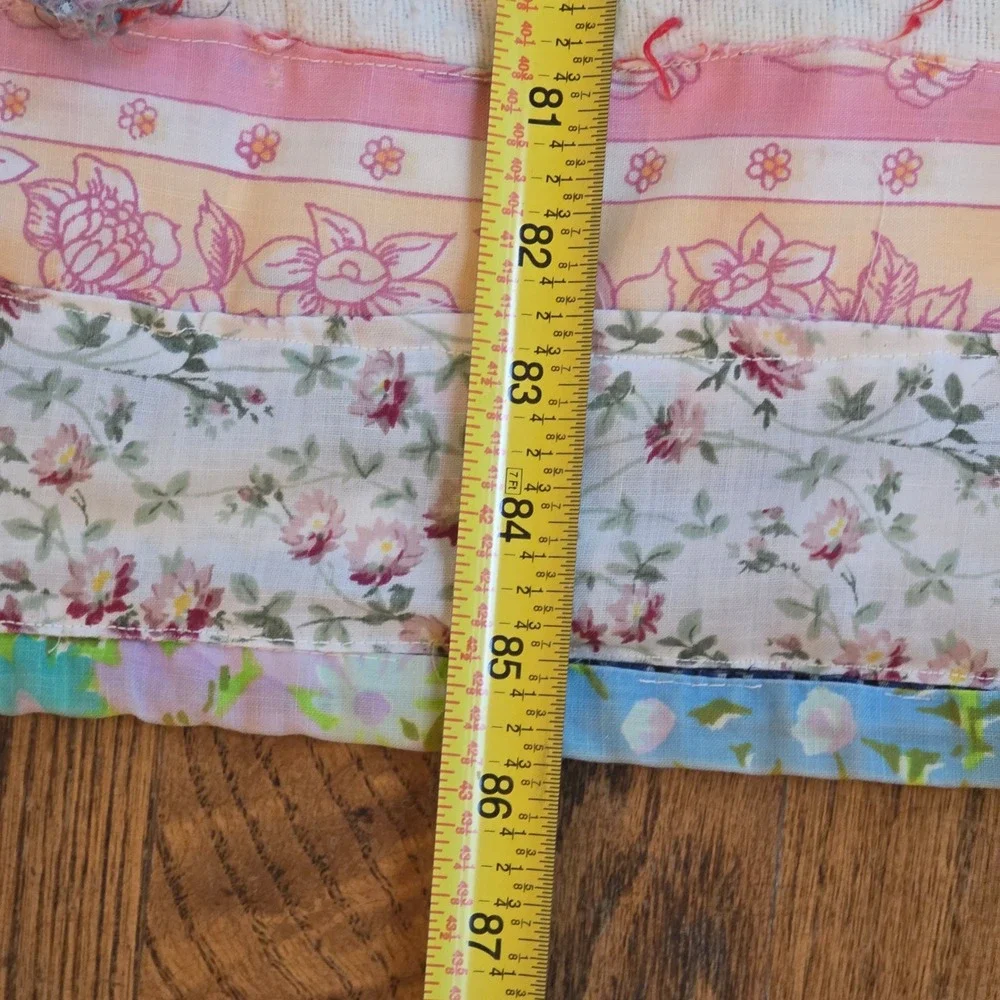 Vintage Handmade‎ Patchwork Quilt Plaid Floral 1960s Farmhouse Americana 70x86
